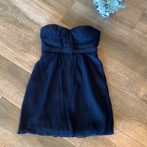J. Crew Strapless Dress in Navy Blue
